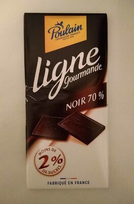 Ligne gourmande noir 70% front packaging