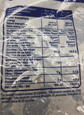 PRUNEAUX D'AGEN nutrition facts table