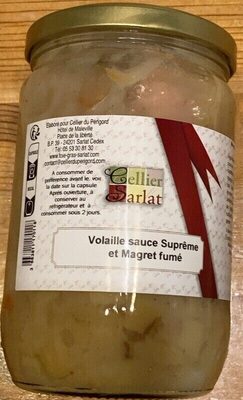 Volaille sauce supreme et magret fumé