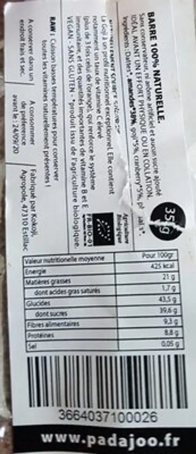 Re boost nutrition facts table