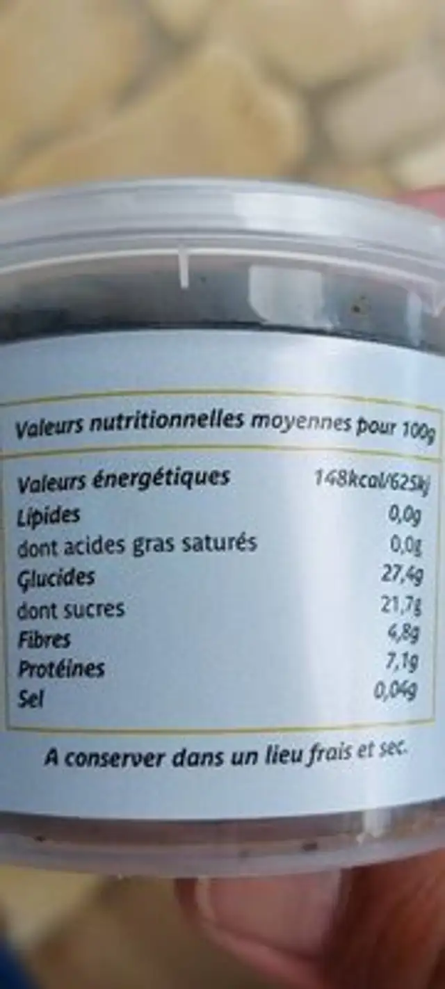 Ail Noir nutrition facts table