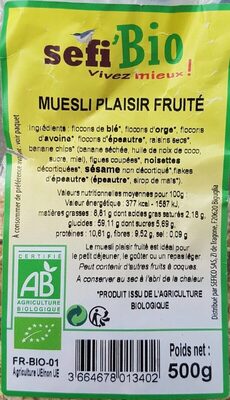 Muesli plaisir fruité