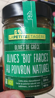 Olives 'Bio' farcies au poivron nautrel front packaging
