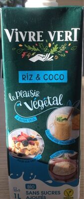 Le plaisir végétal riz et coco