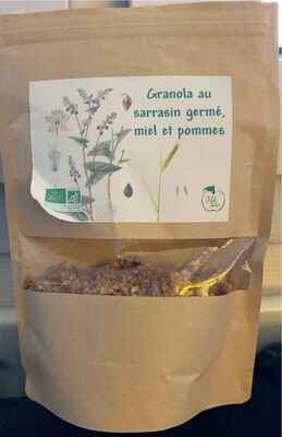 Granola sarrasin germé, miel et pommes