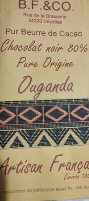 Chocolat noir 80% pure origine Ouganda