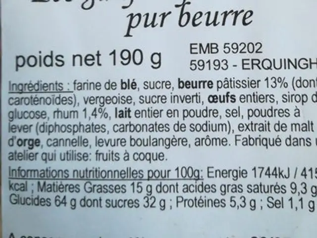 Gaufres fourrées rhum ingredients label