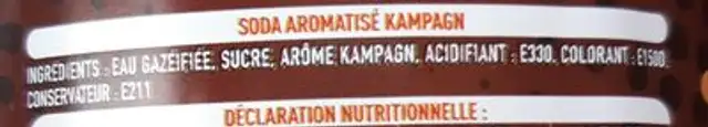Kampagn ingredients label