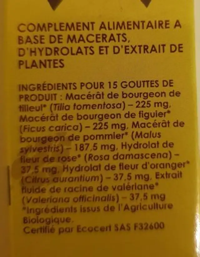 Gemmo synergie 03 sommeil ingredients label