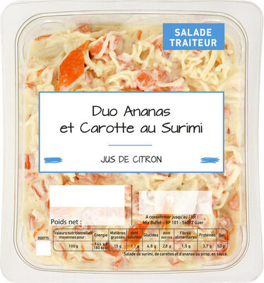 Salade Duo Ananas Carottes et Surimi front packaging