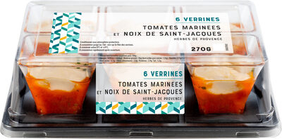 Verrines Tomates marinées & Noix de St Jaques