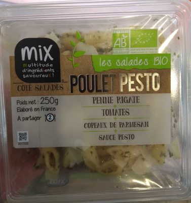 Les Salades bio Poulet Pesto