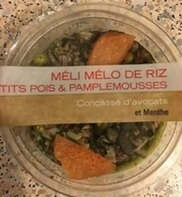 Meli melo de riz petits pois et pamplemousses