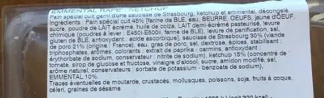 9 mini-hot dogs ingredients label