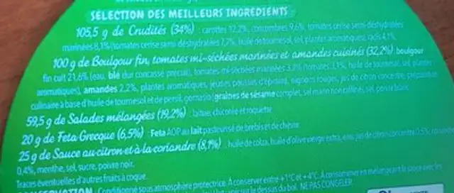 Buddha bol ingredients label