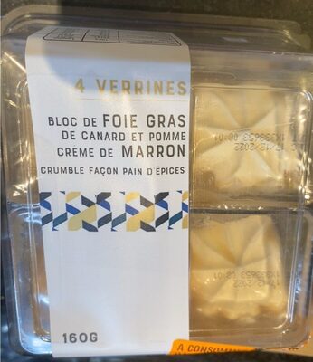 4 Verrines bloc de foie gras de canard et pomme crème de marron