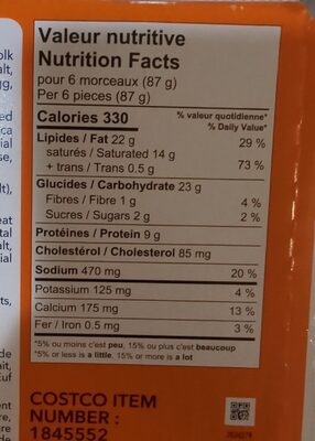 French Petit Fours nutrition facts table