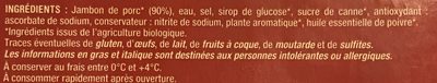 Jambon Cuit ingredients label