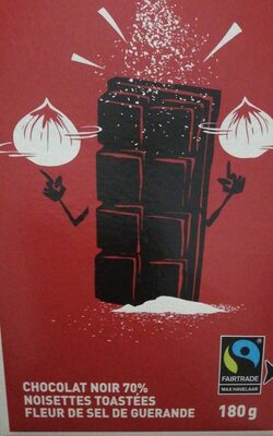 Chocolat noir noisettes toastées fleur de sel front packaging