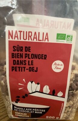 Muesli aux pepites de chocolat noir