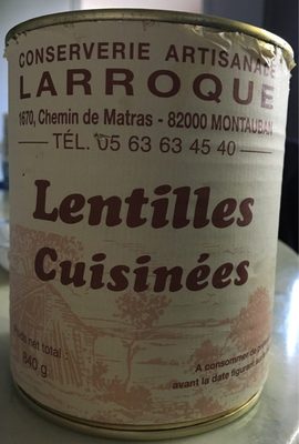 Lentilles cuisinées