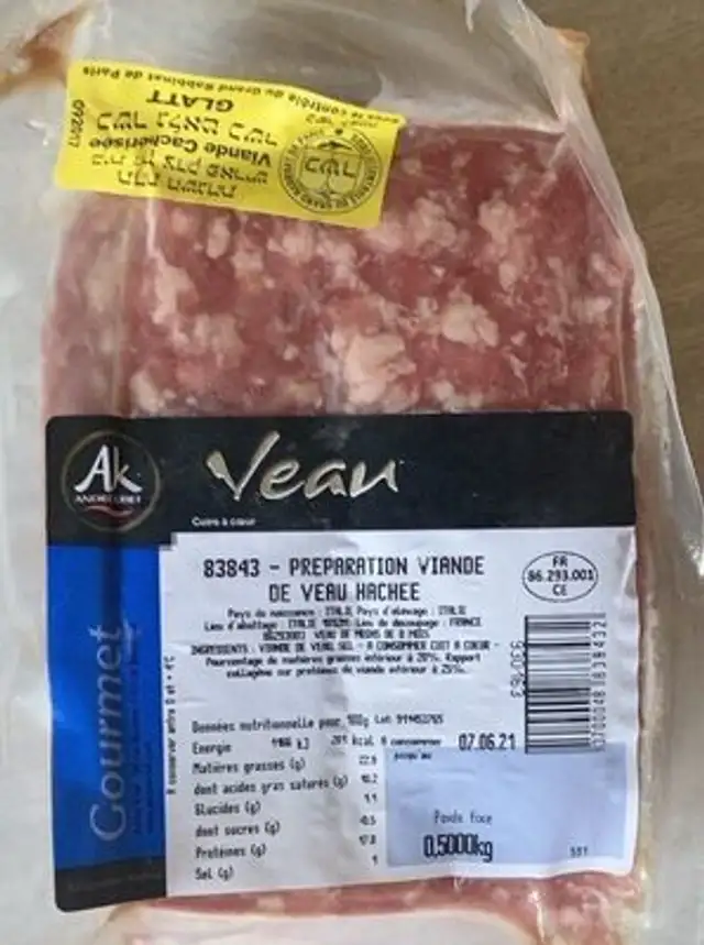 preparation viande de veau hachee