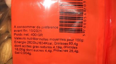 Amandes nutrition facts table