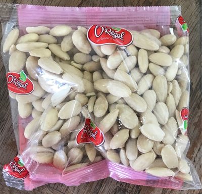 Amandes blanchies crues front packaging
