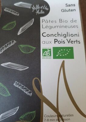 Pâtes bio  de légumineuses Conchiglioni aux pois verts