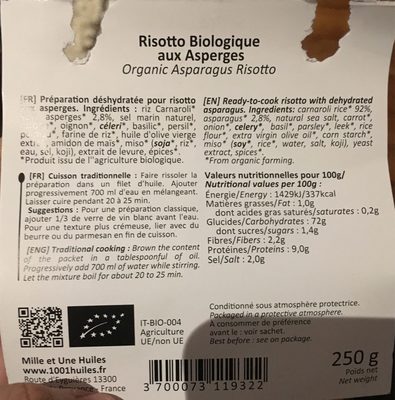Risotto Biologique Aux Asperges