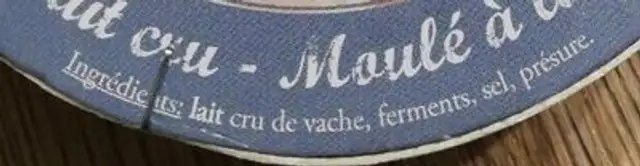 Camenbert père Gautier ingredients label