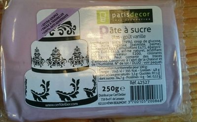 Pâte à sucre front packaging