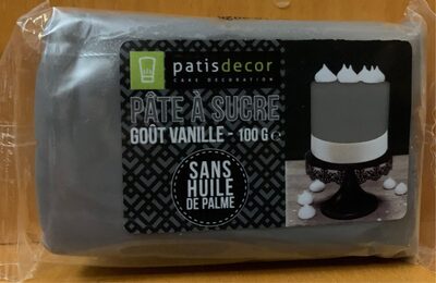 Pâte à sucre goût vanille front packaging