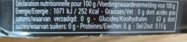 Nappage miroir neutre nutrition facts table