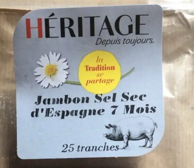 Jambon sec d’Espagne 7 mois 25 tranches