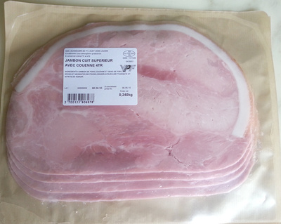 Jambon cuit supérieur avec couenne