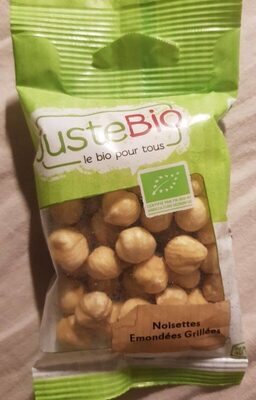 Noisettes emondées grillées front packaging