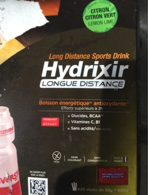 Hydrixir Longue Distance citron citron vert front packaging