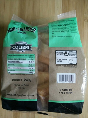 Mini-Financier amande front packaging