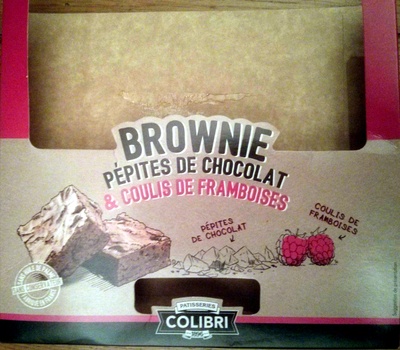 Brownie pépites de chocolat & coulis de framboises front packaging