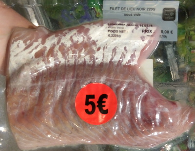 Filet de lieu noir sous vide front packaging