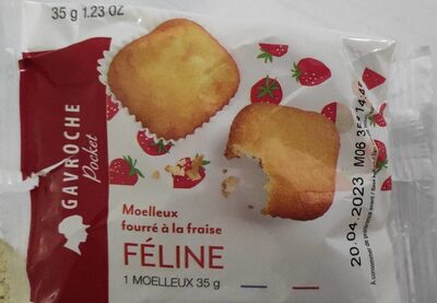 Moelleux fourré à la fraise Féline front packaging