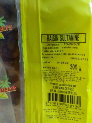 Raisin sultanine