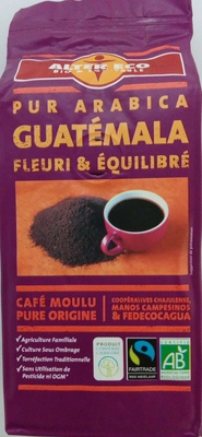 Café moulu pur arabica Guatémala front packaging
