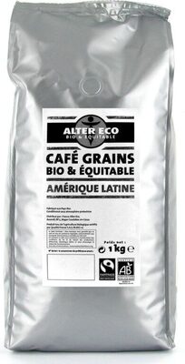 Café 1KG Amérique Latine En Grain Bio Et équitable front packaging