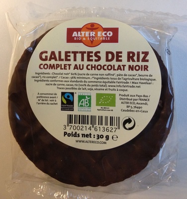 Galettes de riz complet au chocolat noir