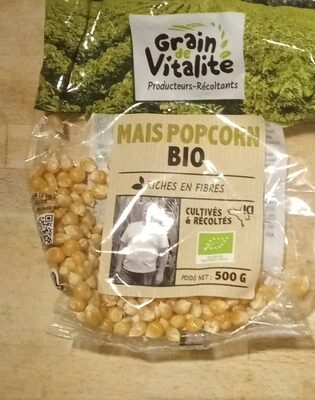 Mais pop corn bio front packaging