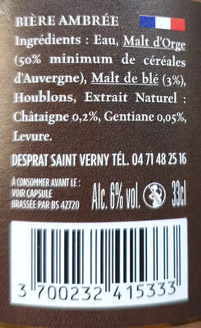 Antidote ingredients label