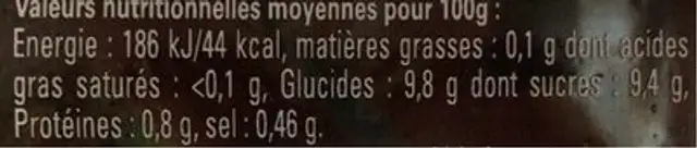 Légumes bio croquants aux herbes de provence nutrition facts table