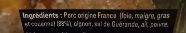 pâte du moulin ingredients label